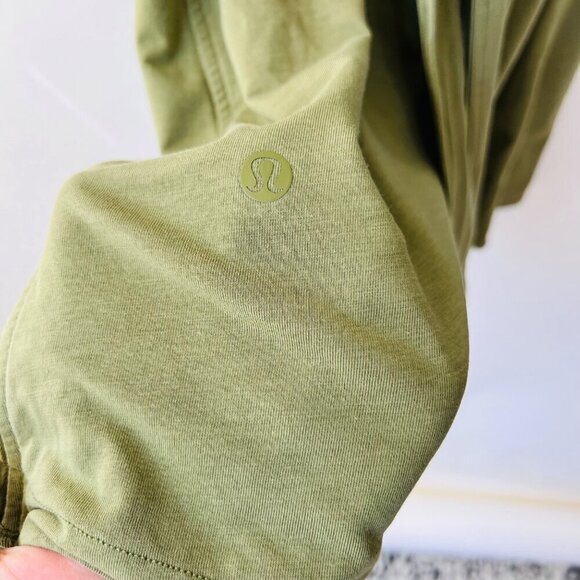 Lululemon Cotton Wrap-Front T-Shirt Dress Bronze Green Size 6 A140 - Picture 9 of 9
